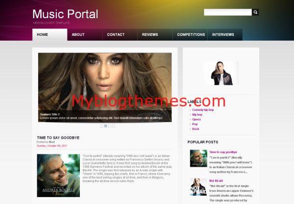 Music Portal Blogger Theme