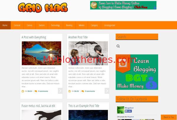 Orange Grid Blogger Theme