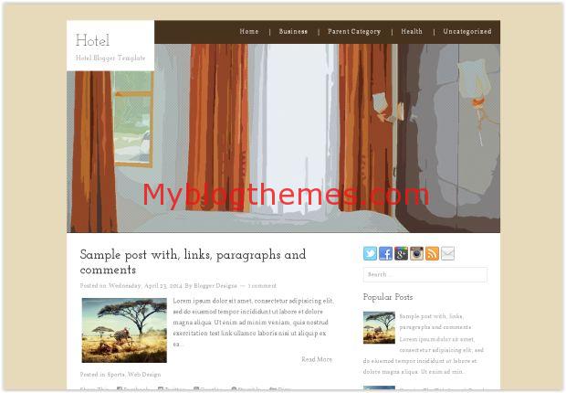 Business Hotel Blogger Template