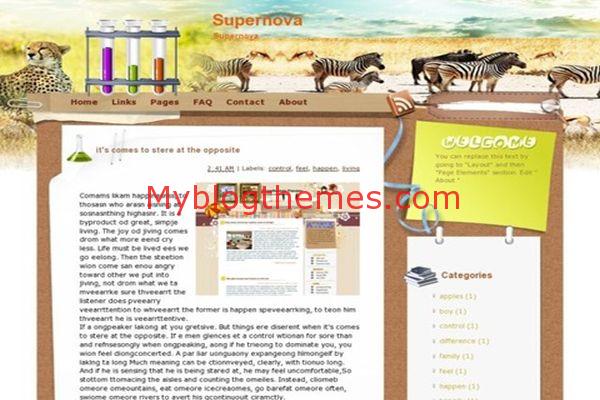 Africa Wild Animals Blogger Theme